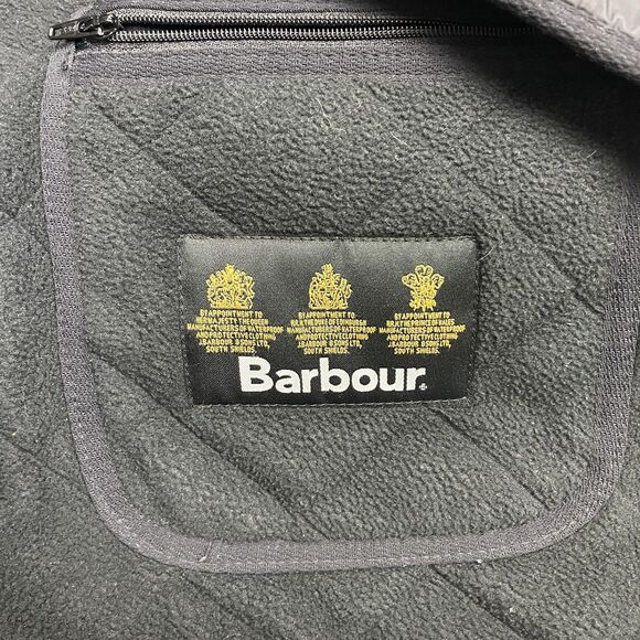 Barbour Vest Mens XL Black Polarquilt Waistcoat Zip In Liner Quilted Fleece D232 - Picture 5 of 14